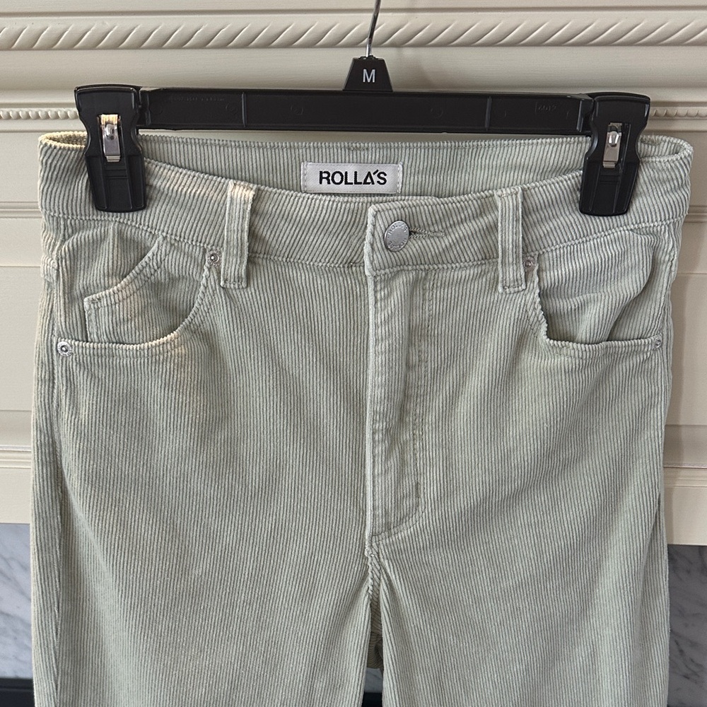 Rolla's Pale Green Mint Corduroy Trousers